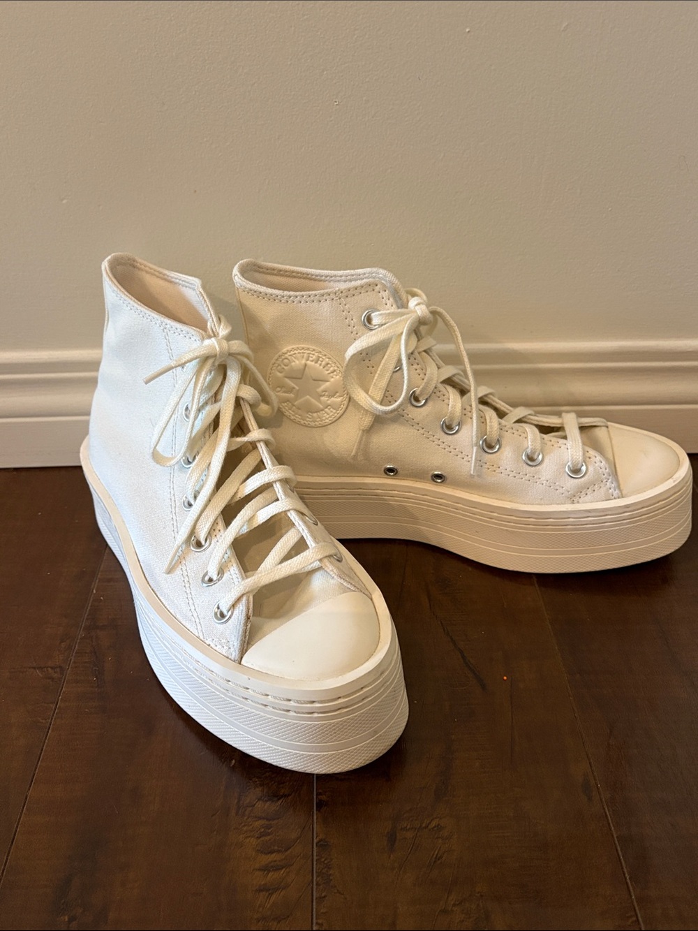 Converse Women’s High Top Platform Sneakers - Off-White/Cream